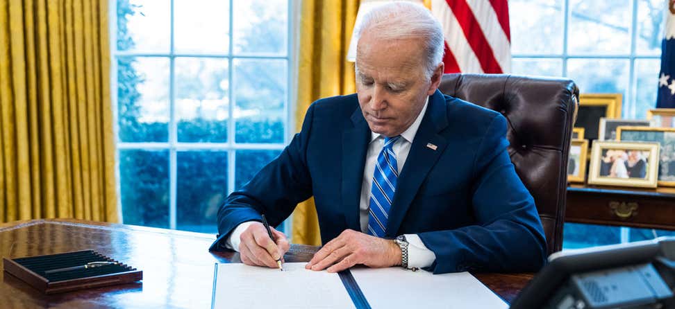 President Joe Biden, posted on January 26, 2022 on the White House's Facebook page, signing an Executive Order that establishes sexual harassment as an offense under the Uniform Code of Military Justice.