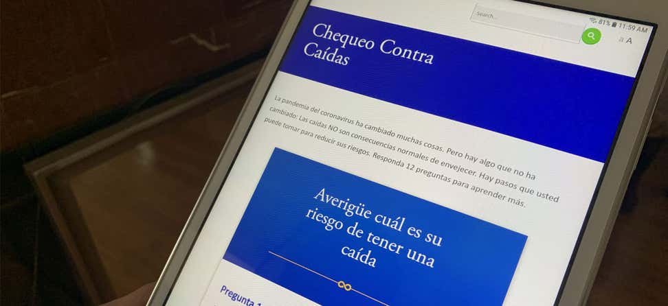 Spanish Falls Free Checkup on Tablet